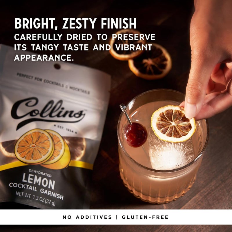 Collins Chicago Collins Dehydrated Lemon Cocktail Garnish Slices, 1.3 oz - Perfect for Cocktails & Mocktails - Image 3